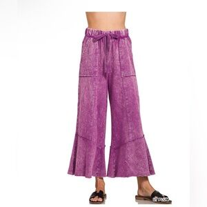 176 - Zenana Outfitters Plum Wide-Leg Pants